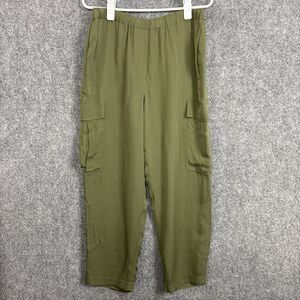 Theory Pants Womens Size M Green Lined Lightweight Crop Jogger Cargo Casual